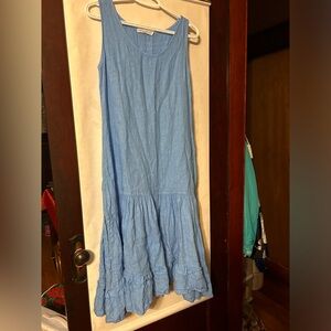 Made in Italy 100% blue long linen dress, Sz small